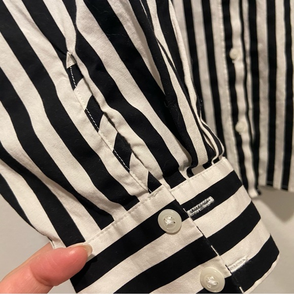 EXPRESS Striped Boyfriend Portofino Shirt Size S - Picture 6 of 8